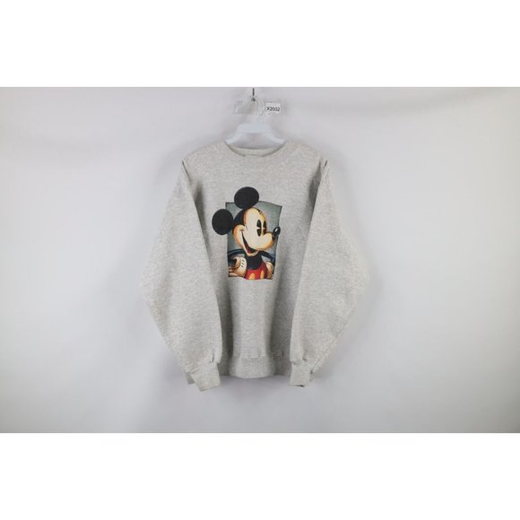 Disney Other - Vintage 90s Disney Mens Medium Heavyweight Mickey Mouse Crewneck Sweatshirt Gray